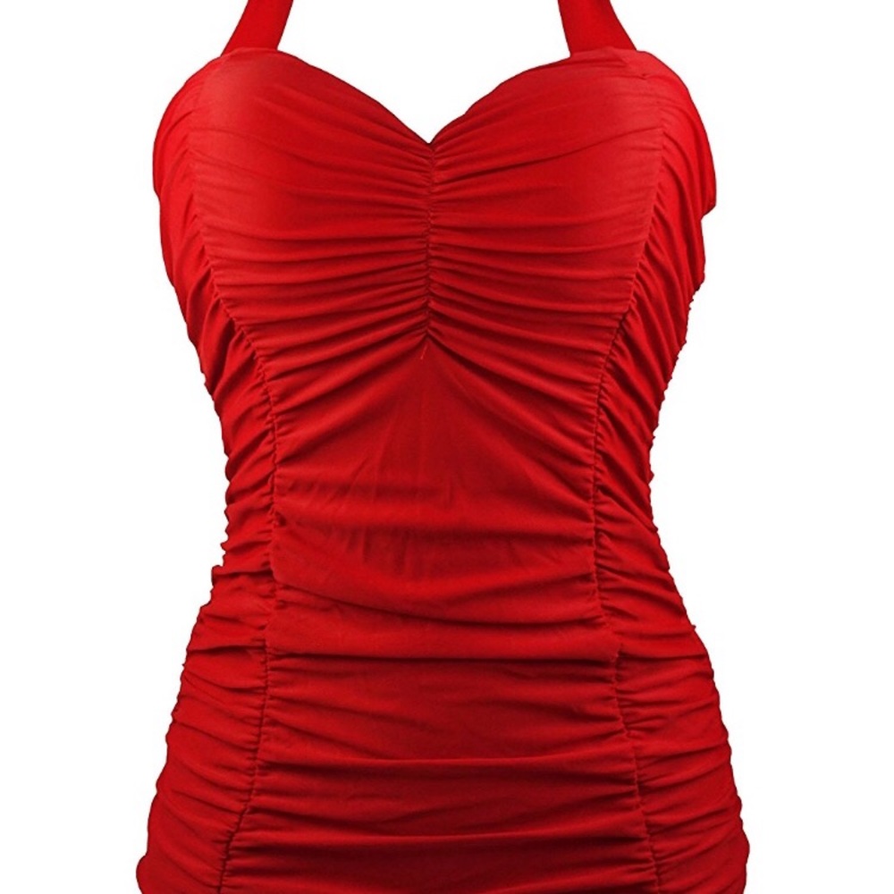 50s style halter one-piece